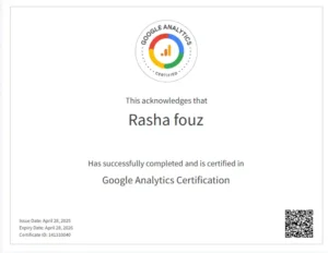google analytics certificate